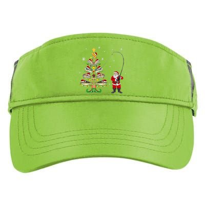 Fishermans Christmas Pajama Gift Tree Lights Merry Fishmas Adult Drive Performance Visor