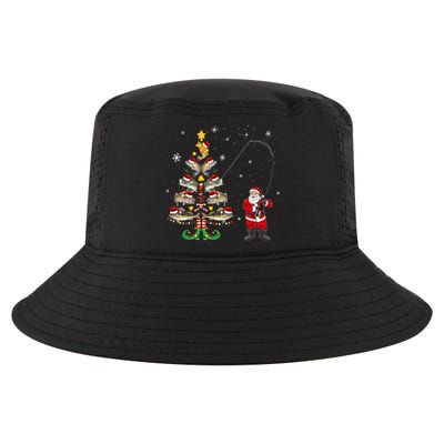 Fishermans Christmas Pajama Gift Tree Lights Merry Fishmas Cool Comfort Performance Bucket Hat