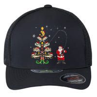 Fishermans Christmas Pajama Gift Tree Lights Merry Fishmas Flexfit Unipanel Trucker Cap