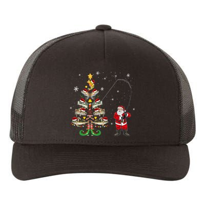 Fishermans Christmas Pajama Gift Tree Lights Merry Fishmas Yupoong Adult 5-Panel Trucker Hat