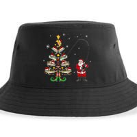 Fishermans Christmas Pajama Gift Tree Lights Merry Fishmas Sustainable Bucket Hat