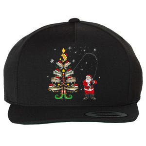 Fishermans Christmas Pajama Gift Tree Lights Merry Fishmas Wool Snapback Cap