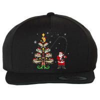 Fishermans Christmas Pajama Gift Tree Lights Merry Fishmas Wool Snapback Cap