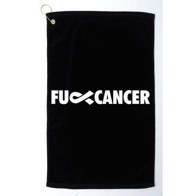 Fuck Cancer Pink F U Fu Inner Ribbon Cancer Awareness Symbol Gift Golf Towel