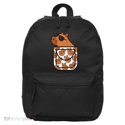 Funny Capybara Pocket Rodent Capybara Lover 16 in Basic Backpack