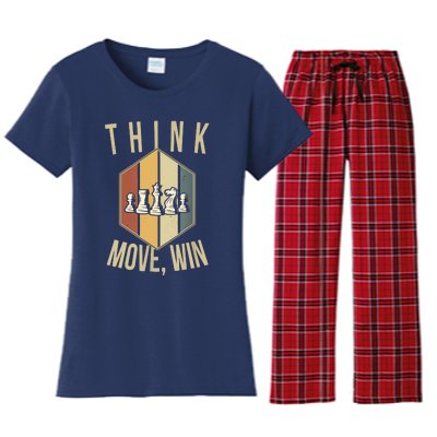 Funny Chess Player Board Game Chess Women's Flannel Pajama Set