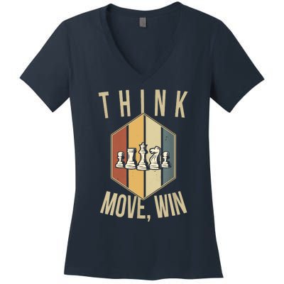 Funny Chess Player Board Game Chess Women's V-Neck T-Shirt