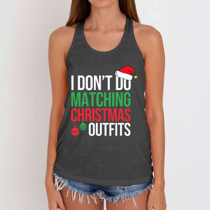 Family Christmas Pajamas I Dont Do Matching Christmas Outfit Women's Knotted Racerback Tank