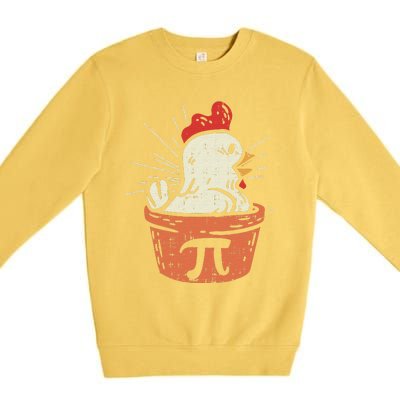 Funny Chicken Pot Pi Day Pie Math Lover Geek 3.14 Premium Crewneck Sweatshirt