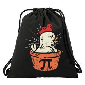 Funny Chicken Pot Pi Day Pie Math Lover Geek 3.14 Drawstring Bag