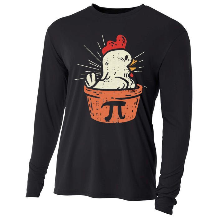 Funny Chicken Pot Pi Day Pie Math Lover Geek 3.14 Cooling Performance Long Sleeve Crew