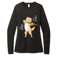 Funny Cat Playing Violin Giftt Cool Violinist Gift Womens CVC Long Sleeve Shirt