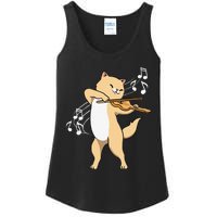 Funny Cat Playing Violin Giftt Cool Violinist Gift Ladies Essential Tank