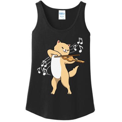 Funny Cat Playing Violin Giftt Cool Violinist Gift Ladies Essential Tank