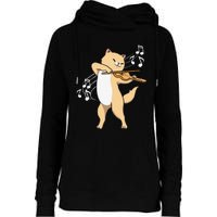 Funny Cat Playing Violin Giftt Cool Violinist Gift Womens Funnel Neck Pullover Hood