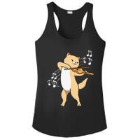 Funny Cat Playing Violin Giftt Cool Violinist Gift Ladies PosiCharge Competitor Racerback Tank