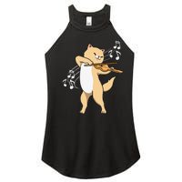 Funny Cat Playing Violin Giftt Cool Violinist Gift Women's Perfect Tri Rocker Tank