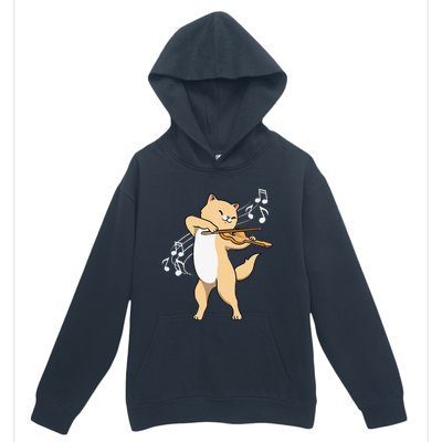 Funny Cat Playing Violin Giftt Cool Violinist Gift Urban Pullover Hoodie