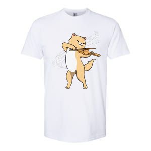 Funny Cat Playing Violin Giftt Cool Violinist Gift Softstyle CVC T-Shirt