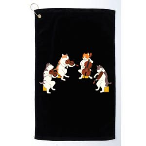 Fun Cats Playing Violin Cello Gift Music Cat Lover Tee Platinum Collection Golf Towel