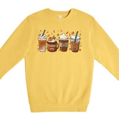 Fall Coffee Pumpkin Spice Lover Premium Crewneck Sweatshirt