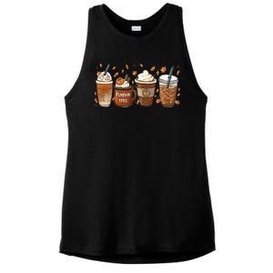 Fall Coffee Pumpkin Spice Lover Ladies PosiCharge Tri-Blend Wicking Tank