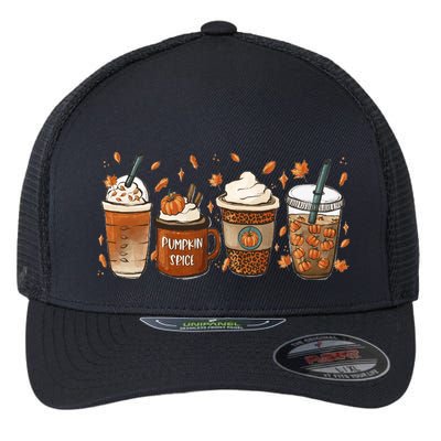 Fall Coffee Pumpkin Spice Lover Flexfit Unipanel Trucker Cap