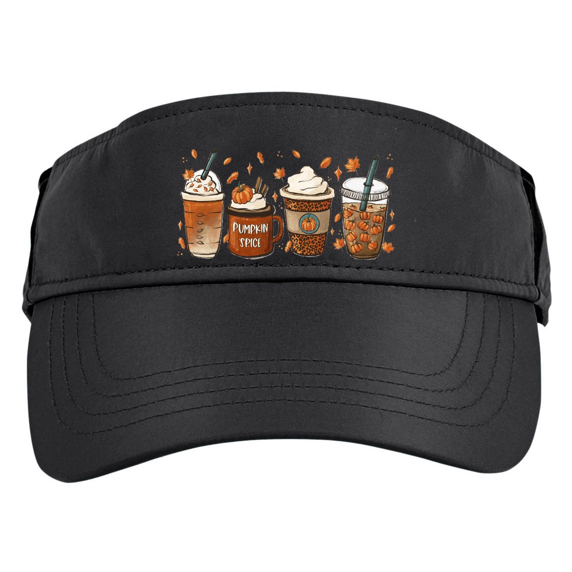 Fall Coffee Pumpkin Spice Lover Adult Drive Performance Visor