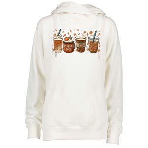 Fall Coffee Pumpkin Spice Lover Womens Funnel Neck Pullover Hood