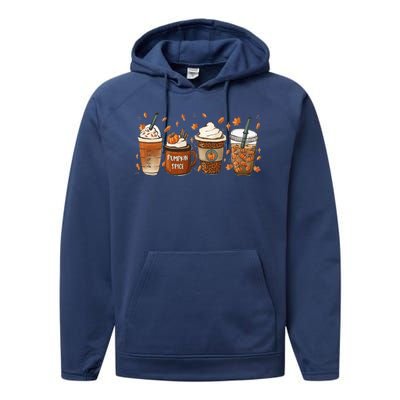 Fall Coffee Pumpkin Spice Lover Performance Fleece Hoodie