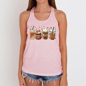 Fall Coffee Pumpkin Spice Lover Women's Knotted Racerback Tank