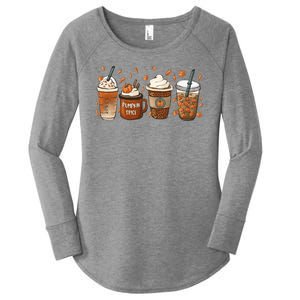 Fall Coffee Pumpkin Spice Lover Women's Perfect Tri Tunic Long Sleeve Shirt