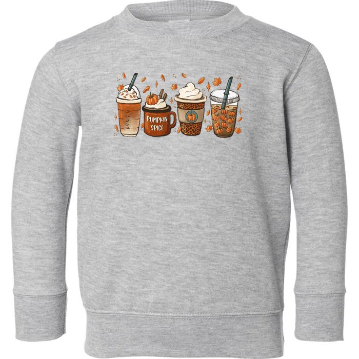 Fall Coffee Pumpkin Spice Lover Toddler Sweatshirt