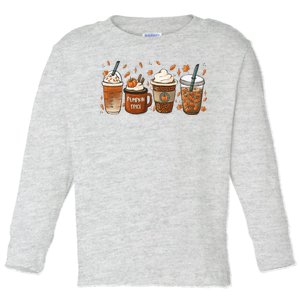 Fall Coffee Pumpkin Spice Lover Toddler Long Sleeve Shirt