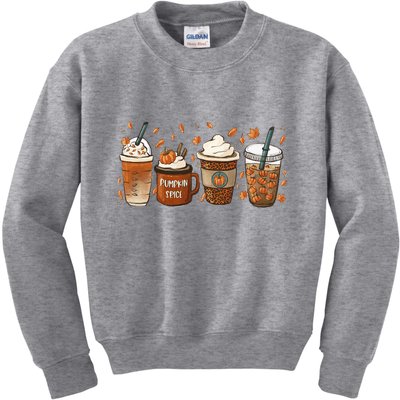 Fall Coffee Pumpkin Spice Lover Kids Sweatshirt