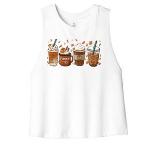 Fall Coffee Pumpkin Spice Lover Women's Racerback Cropped Tank