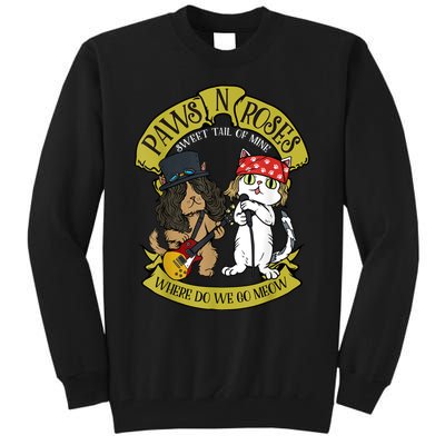 Funny Cat Paws Rock Music Gift Tall Sweatshirt