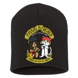 Funny Cat Paws Rock Music Gift Short Acrylic Beanie