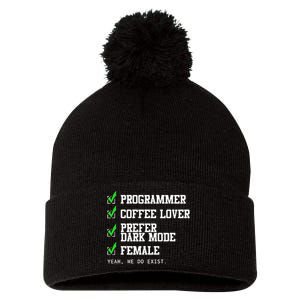 Funny Computer Programmer Software Developer For Women Pom Pom 12in Knit Beanie