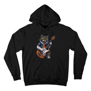 Funny Cat Playing Guitar Cat Lover Graphic Cats Kitten Lover Hoodie