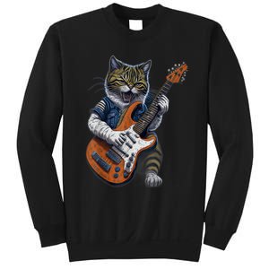 Funny Cat Playing Guitar Cat Lover Graphic Cats Kitten Lover Sweatshirt