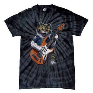 Funny Cat Playing Guitar Cat Lover Graphic Cats Kitten Lover Tie-Dye T-Shirt