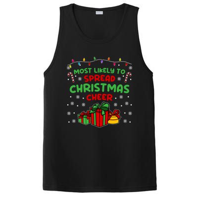 Funny Christmas Quote Most Likely To Spread Christmas Cheer Cool Gift PosiCharge Competitor Tank