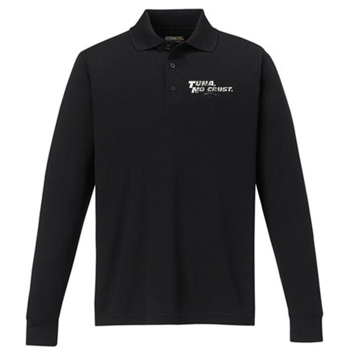 Fast Car Quote Tuna No Crust Performance Long Sleeve Polo