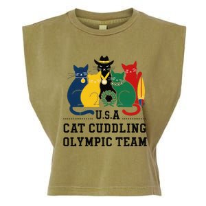 Funny Cat Quote Cat Cuddling Team Cool Garment-Dyed Women's Muscle Tee