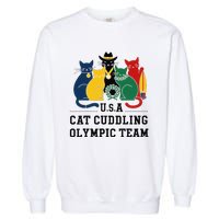 Funny Cat Quote Cat Cuddling Team Cool Garment-Dyed Sweatshirt