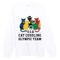 Funny Cat Quote Cat Cuddling Team Cool Premium Crewneck Sweatshirt