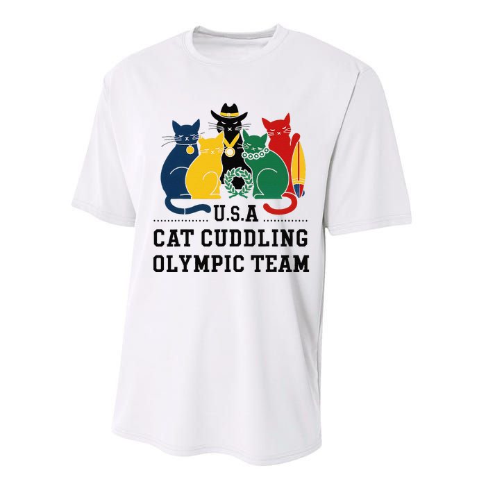 Funny Cat Quote Cat Cuddling Team Cool Performance Sprint T-Shirt