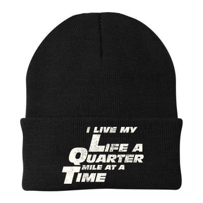 Fast Car Quote I Live My Life A Quarter Mile At A Time Gift Beanie