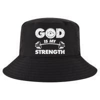 Funny Christian Quote God Is My Strength Cool Comfort Performance Bucket Hat